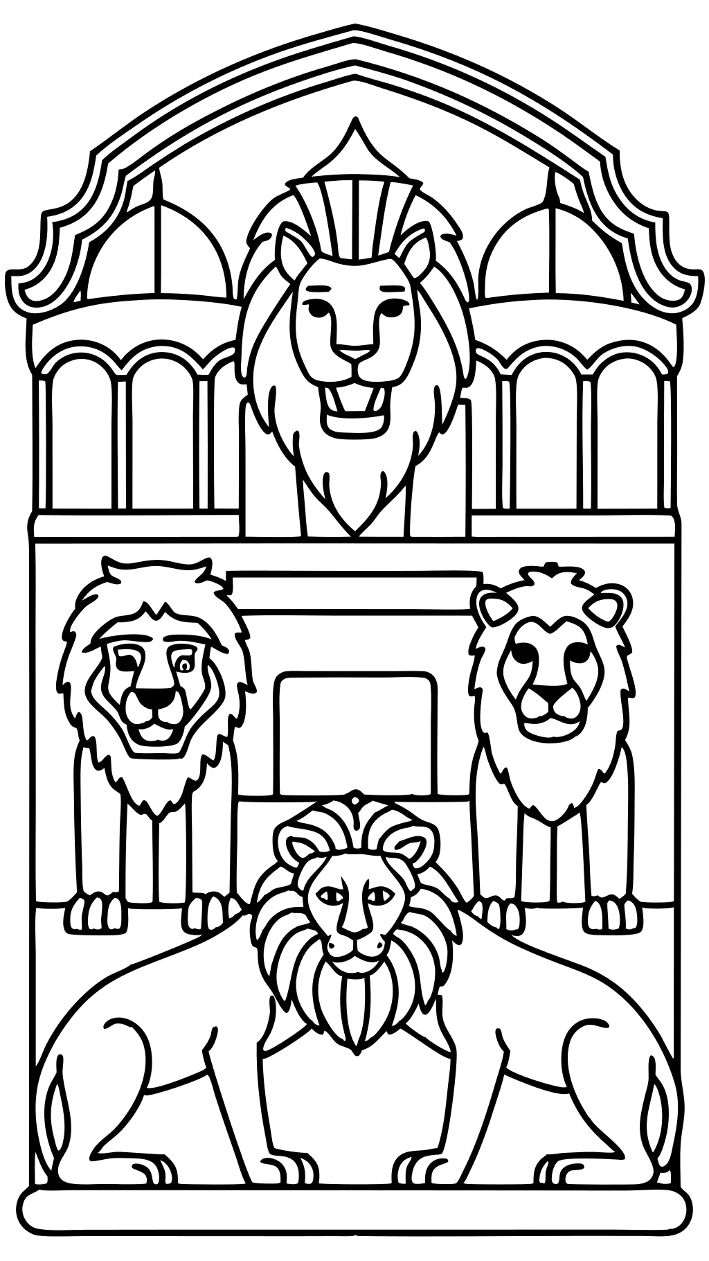 Página para colorear para Daniel y The Lions Den